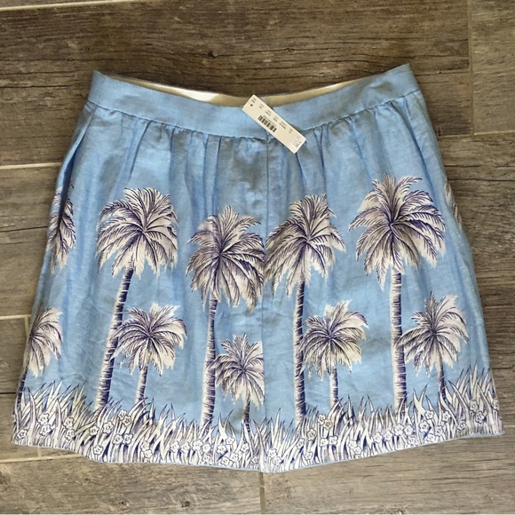 NWT JCrew Linen Palm Trees skirt. Size 12. - Picture 3 of 9